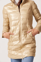 Gold Shimmer Duck Down Puffer Coat - Duck Apparel