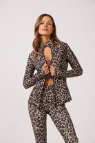 Leopard Lightweight performance jacket with a smooth, sculpting fit, full zip front, high collar, and stretch fabric designed for everyday movement and layering.