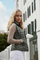 Sage Classic Gilet™ — women’s sleeveless quilted puffer vest in earthy sage green, perfect for lightweight layering in South Africa