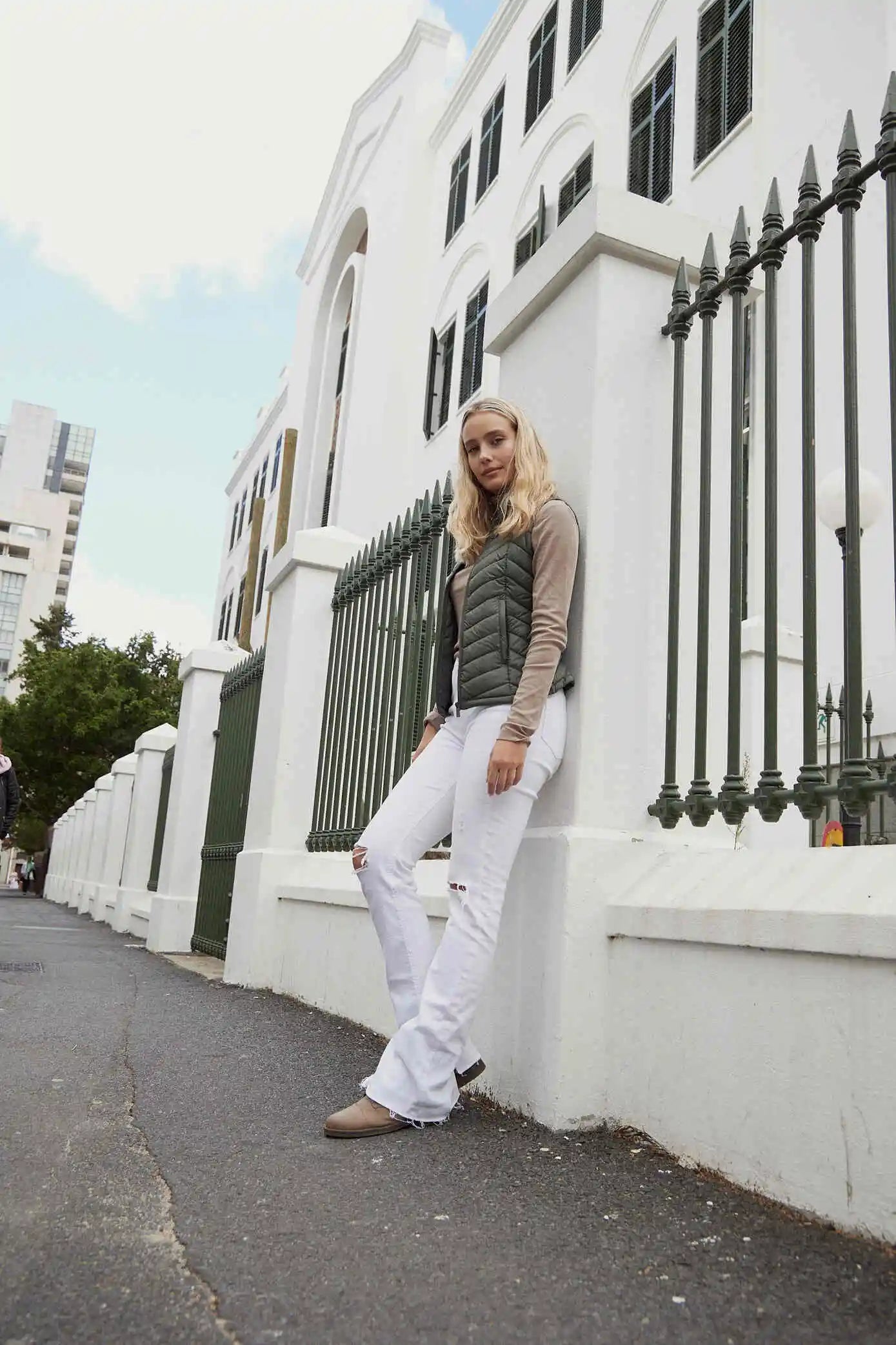 Sage Classic Gilet™ — women’s sleeveless quilted puffer vest in earthy sage green, perfect for lightweight layering in South Africa