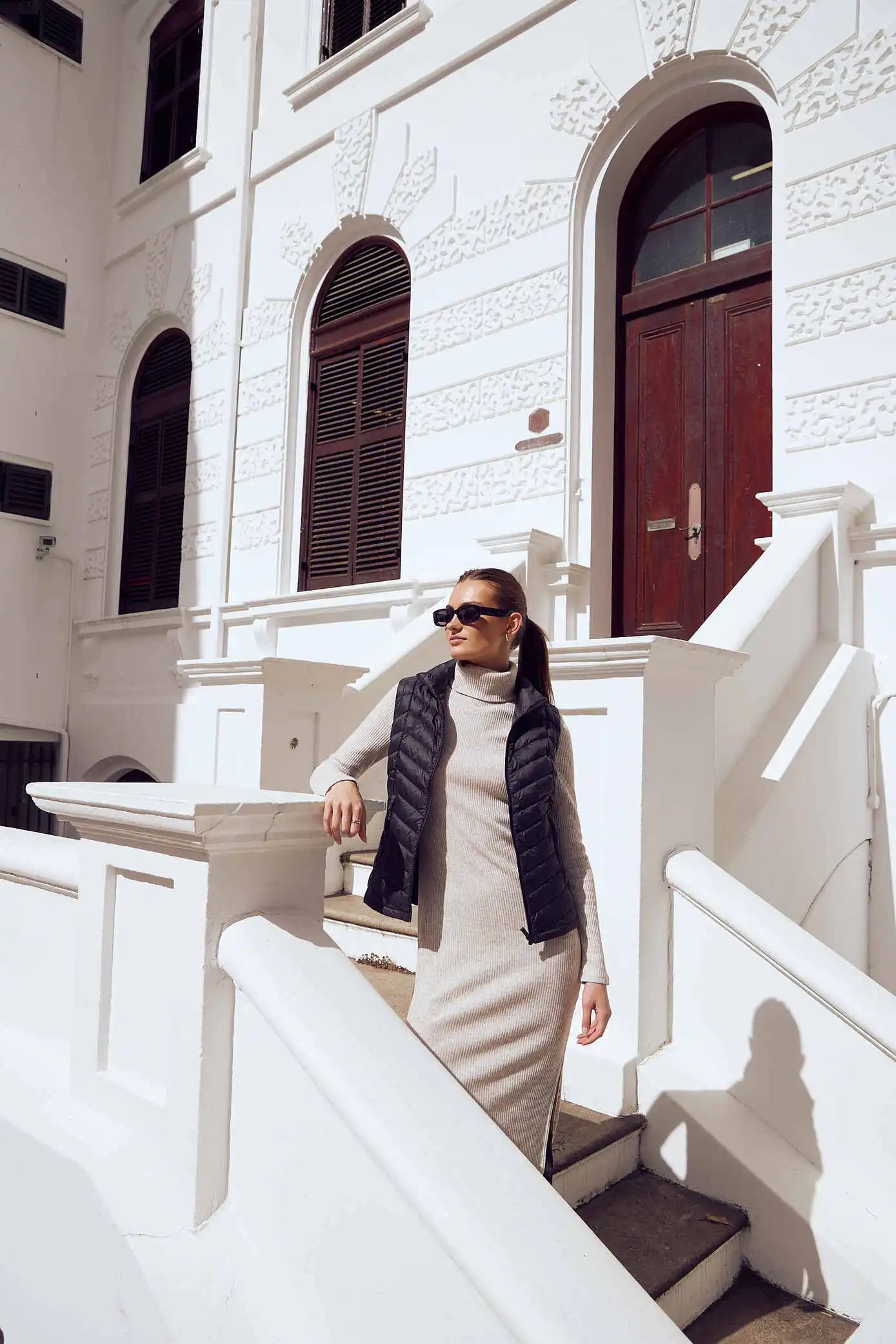 Midnight Classic Gilet™ — women’s sleeveless puffer vest in sleek midnight black, lightweight and versatile for layering in South Africa.