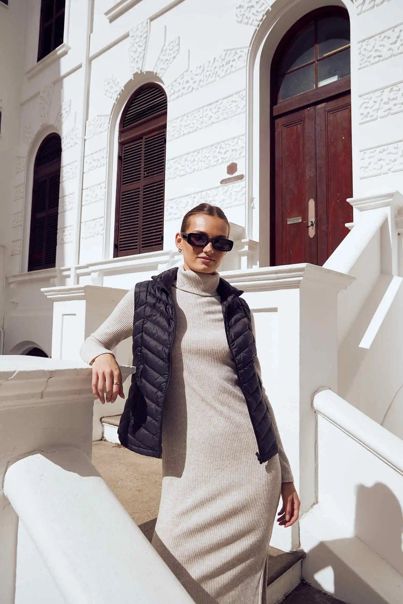 Midnight Classic Gilet™ — women’s sleeveless puffer vest in sleek midnight black, lightweight and versatile for layering in South Africa.