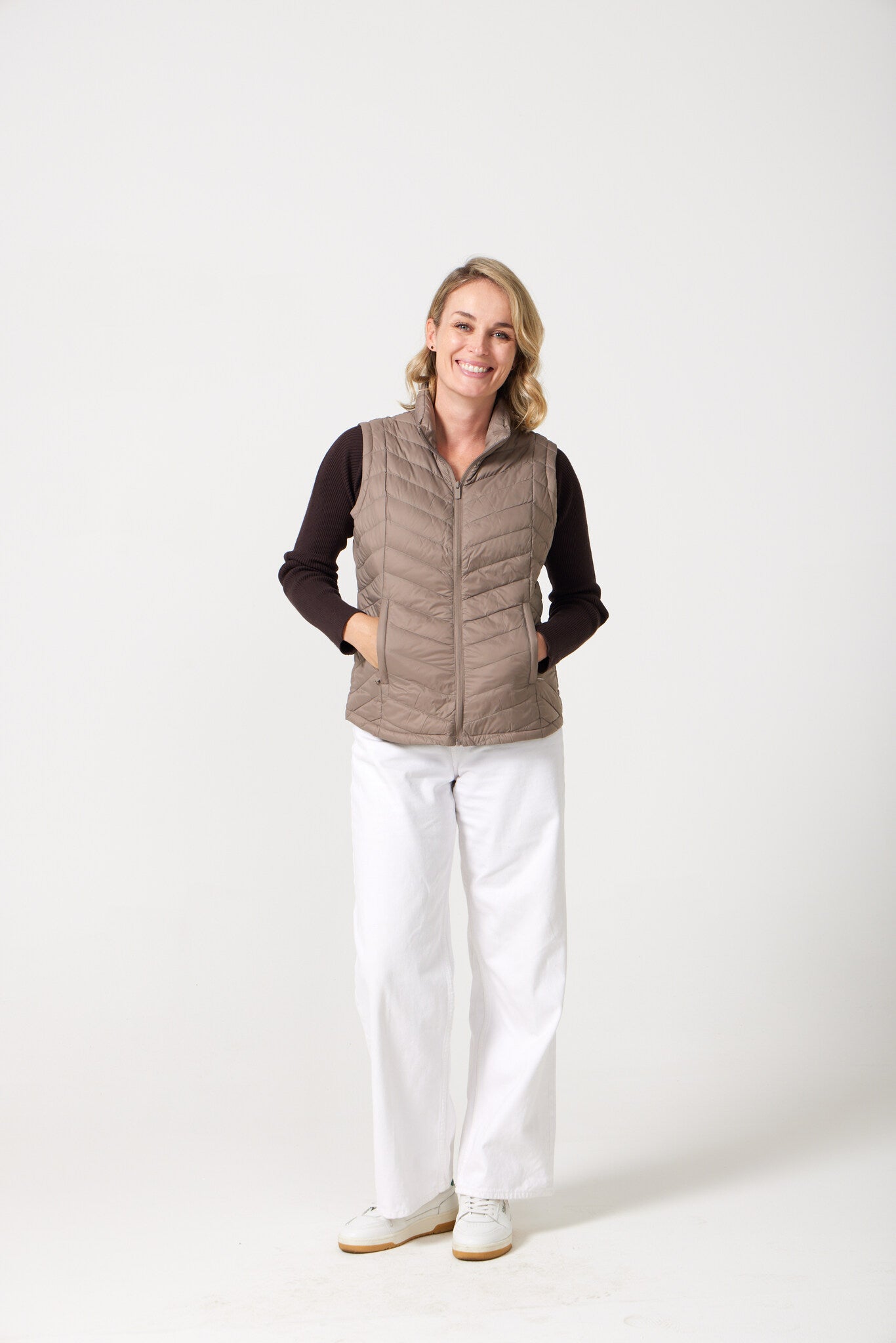 Chai Classic Gilet™ — women’s sleeveless puffer vest in warm chai beige, lightweight and versatile for layering in South Africa