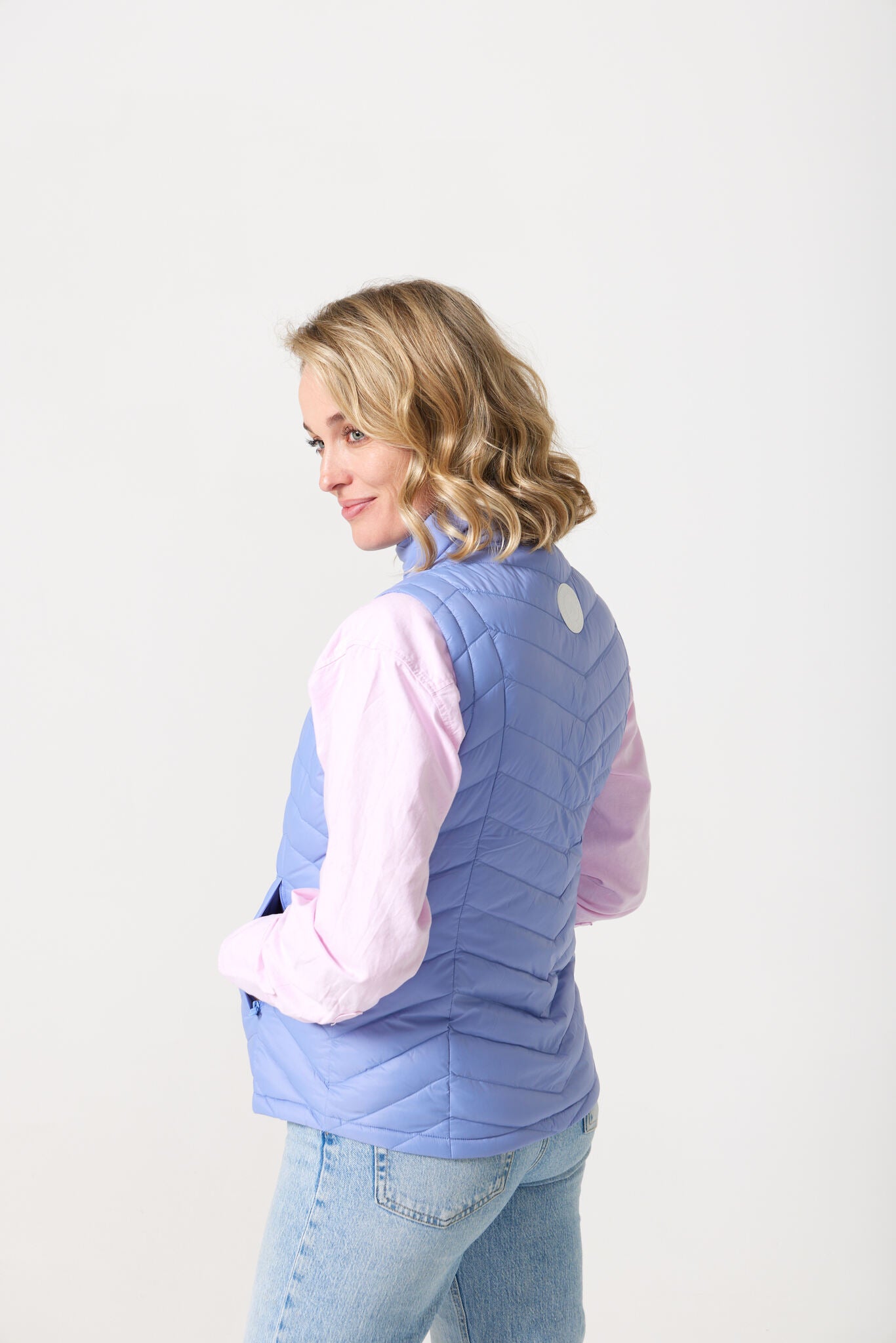 Vista Classic Gilet™ — women’s sleeveless puffer vest in soft vista blue, lightweight and versatile for layering in South Africa.