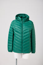 Game Day Green Mens Duck Down Puffer Jacket - Front 2