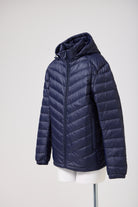 Navy Mens Duck Down Puffer Jacket - Front Side