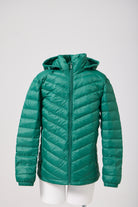 Game Day Green Mens Duck Down Puffer Jacket - Front