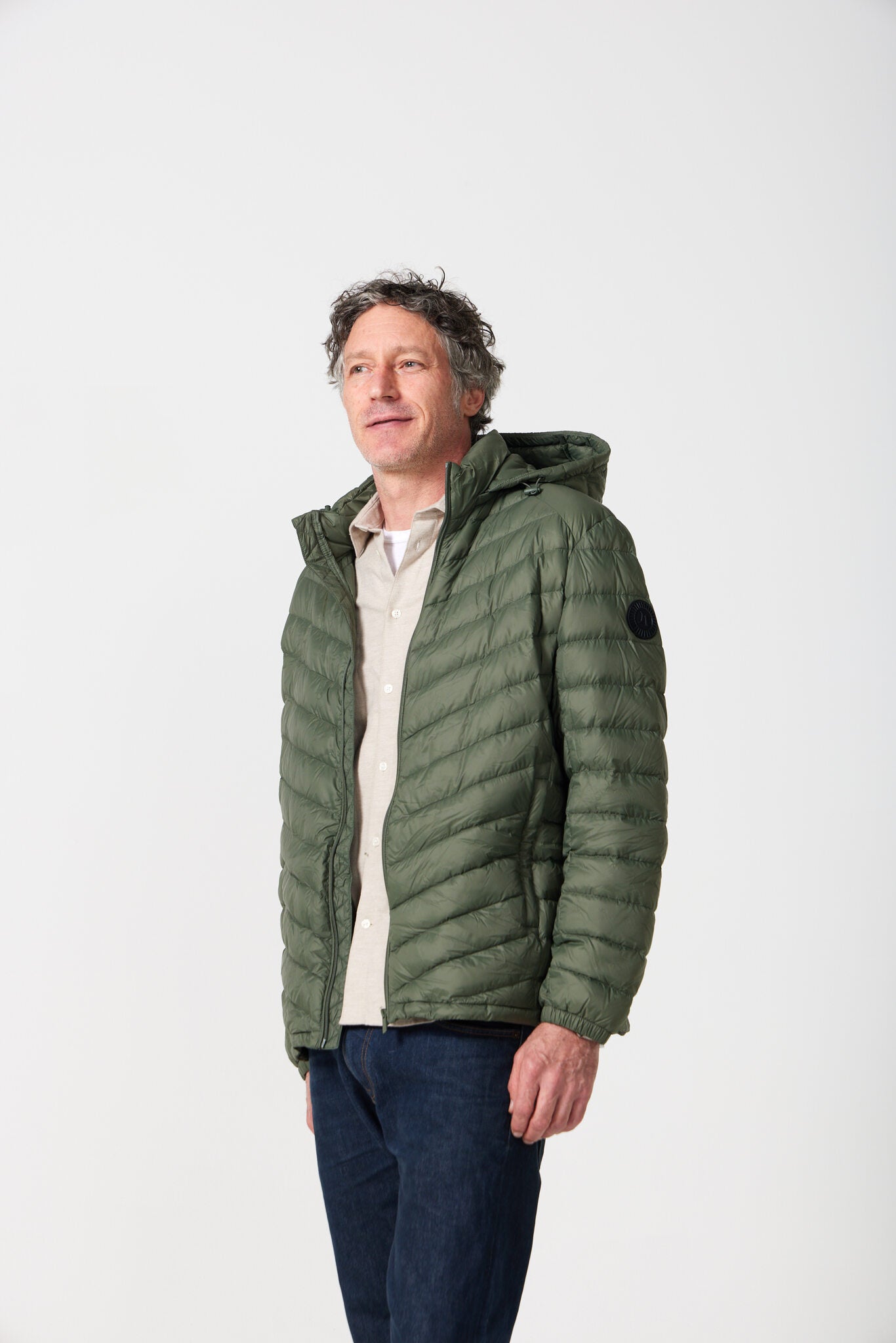 Men’s Sage Classic Jacket™ in muted green, lightweight hooded puffer jacket for casual layering during cool South African weather