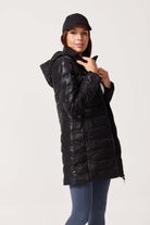 Black Leather Look Duck Down Puffer Coat - Duck Apparel