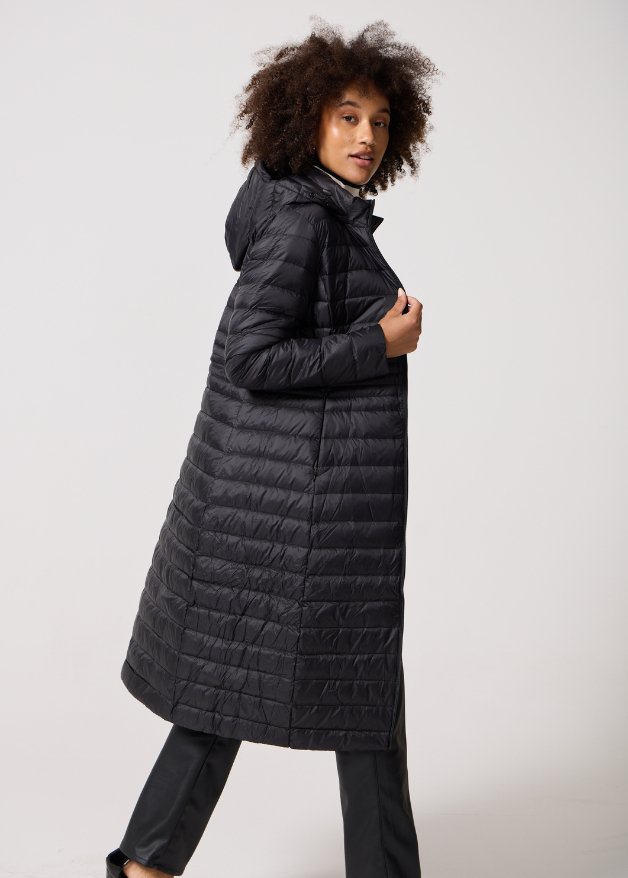 Black Maxi Duck Down Puffer Coat Duck Apparel