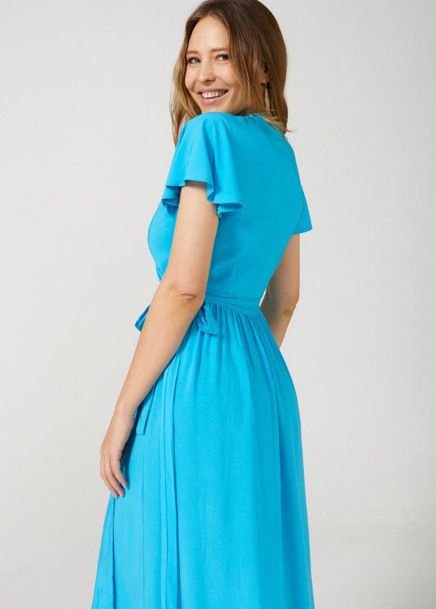 Blue Wrap Dress - Duck Apparel