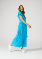 Blue Wrap Dress - Duck Apparel