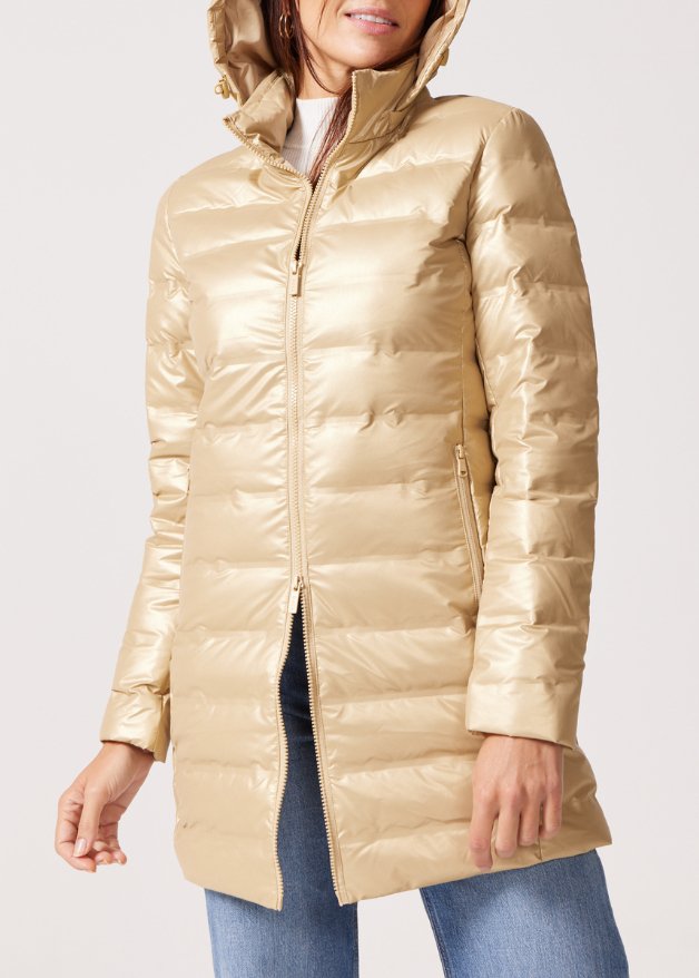 Women's shimmer down long coat new arrivals