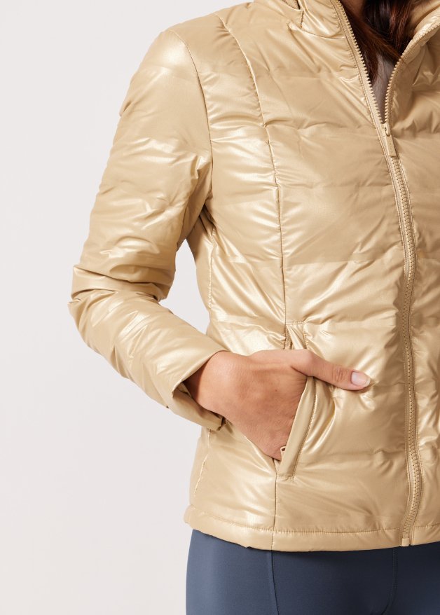 Gold Shimmer Duck Down Puffer Jacket - Duck Apparel