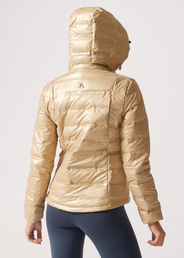Gold Shimmer Duck Down Puffer Jacket - Duck Apparel