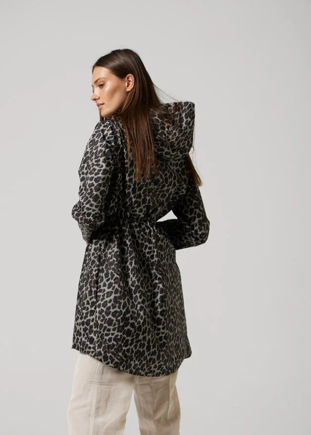 The Cape Leopard raincoat in animal print, lightweight hooded waterproof raincoat ideal for South Africa’s rainy season and wet climate