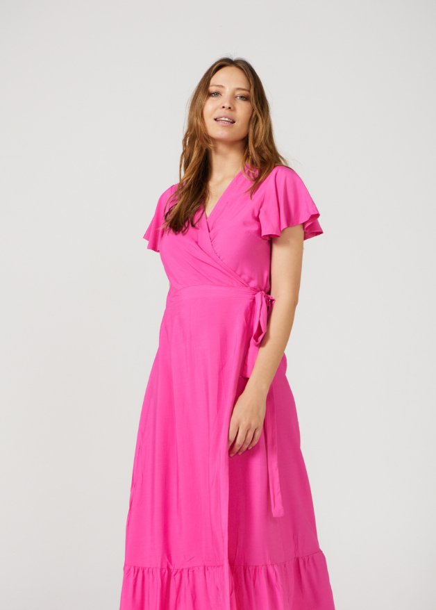 Pink Wrap Dress - Duck Apparel
