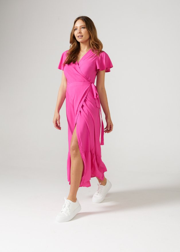 Pink Wrap Dress - Duck Apparel