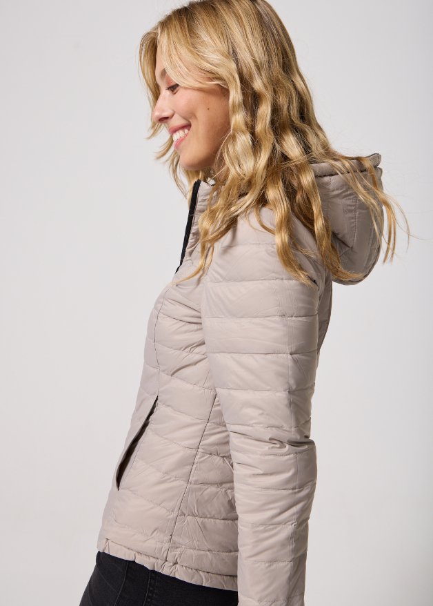 Reversible Black/ Latte Duck Down Puffer Jacket - Duck Apparel