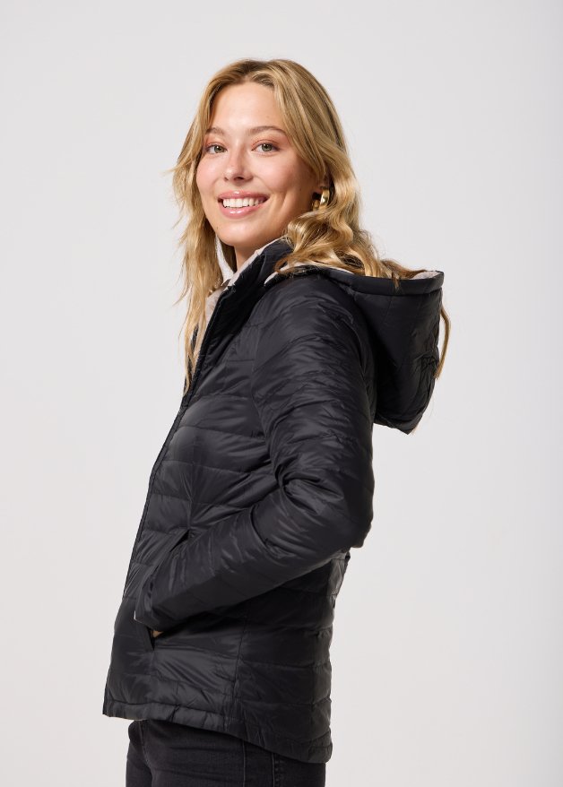 Reversible Black/ Latte Duck Down Puffer Jacket - Duck Apparel