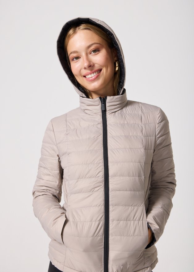 Reversible Black/ Latte Duck Down Puffer Jacket - Duck Apparel