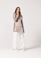 Rose Gold Metallic Duck Down Puffer Coat - Duck Apparel