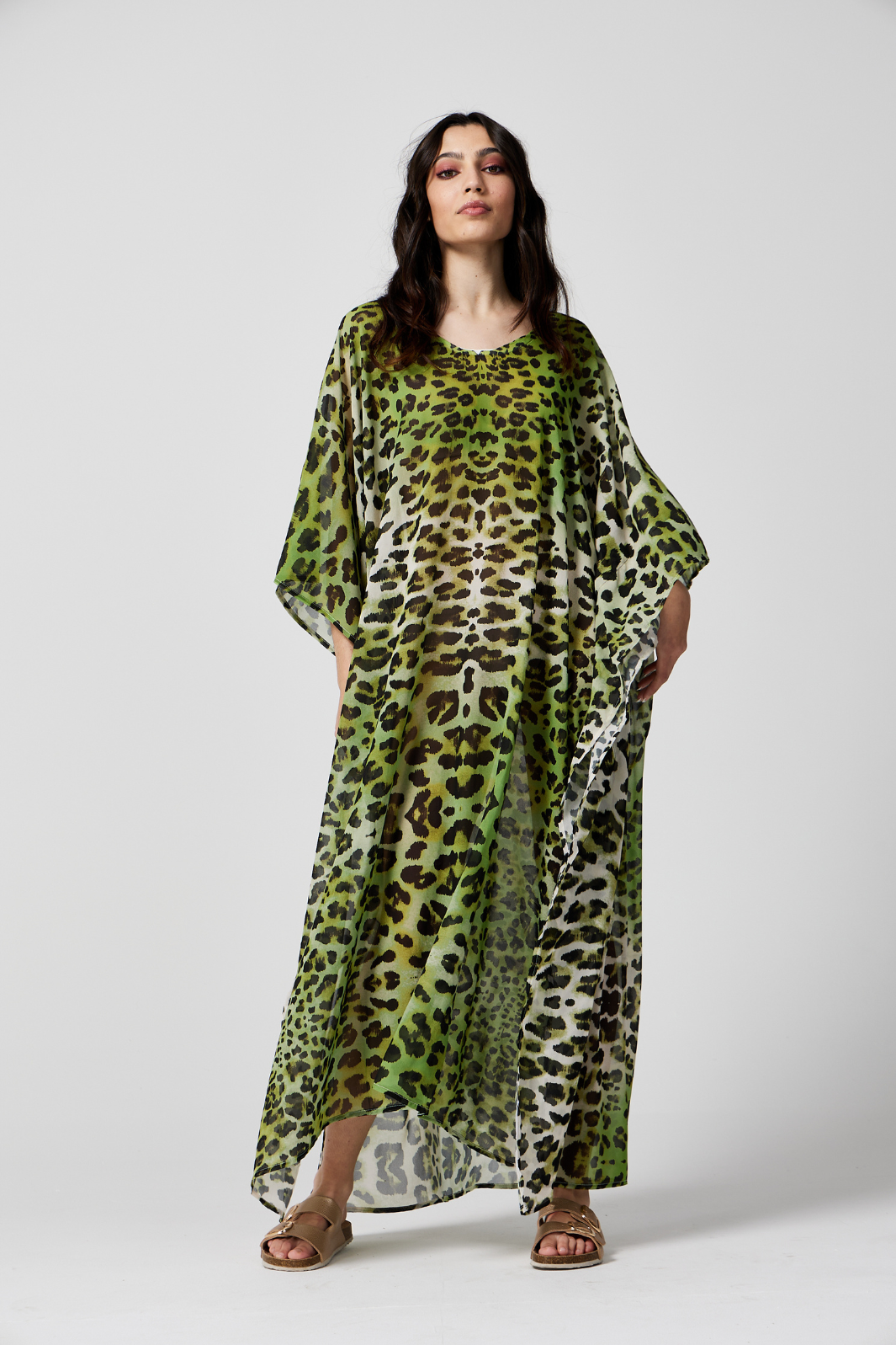 Lime Leopard Kaftan - Duck Apparel 