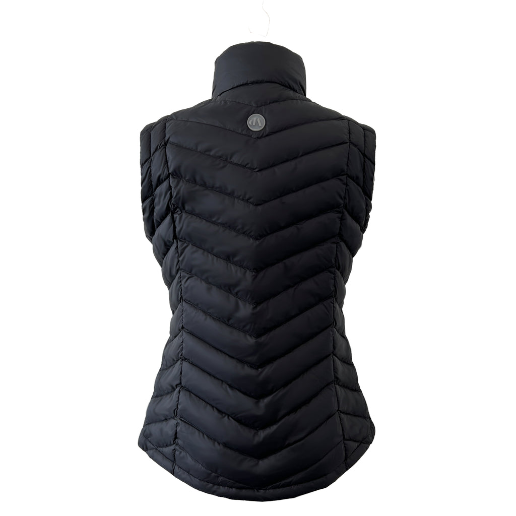 Back of a Black duck down puffer Vest