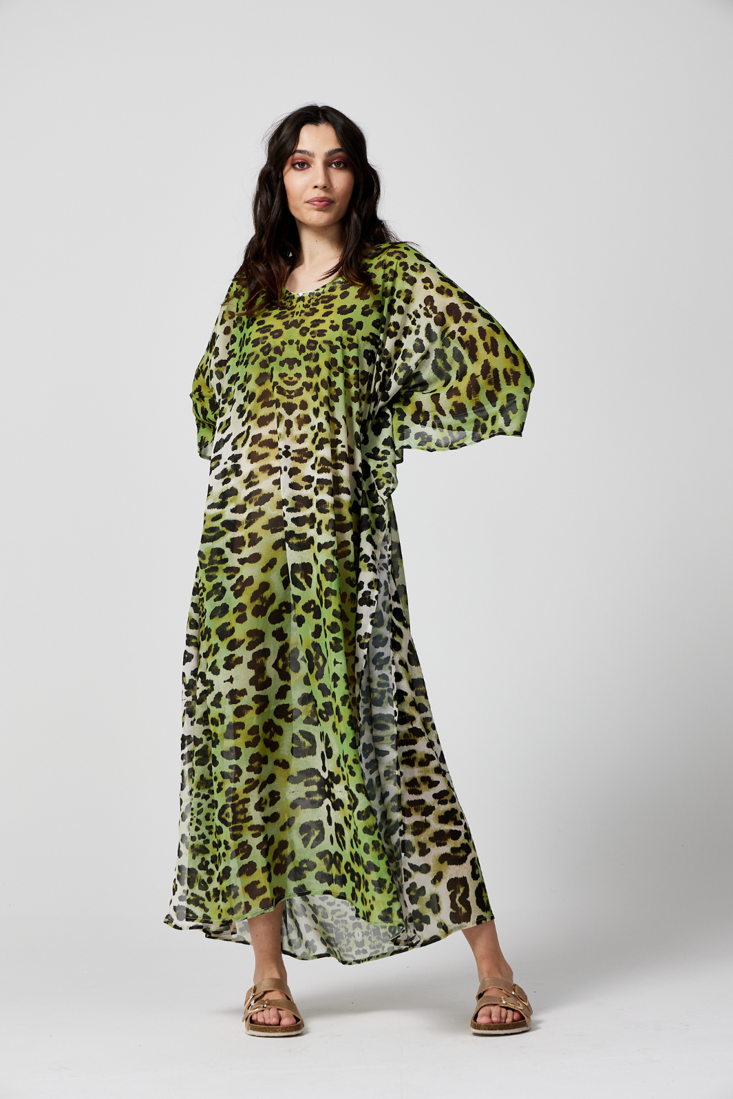 Lime Leopard Kaftan - Duck Apparel 