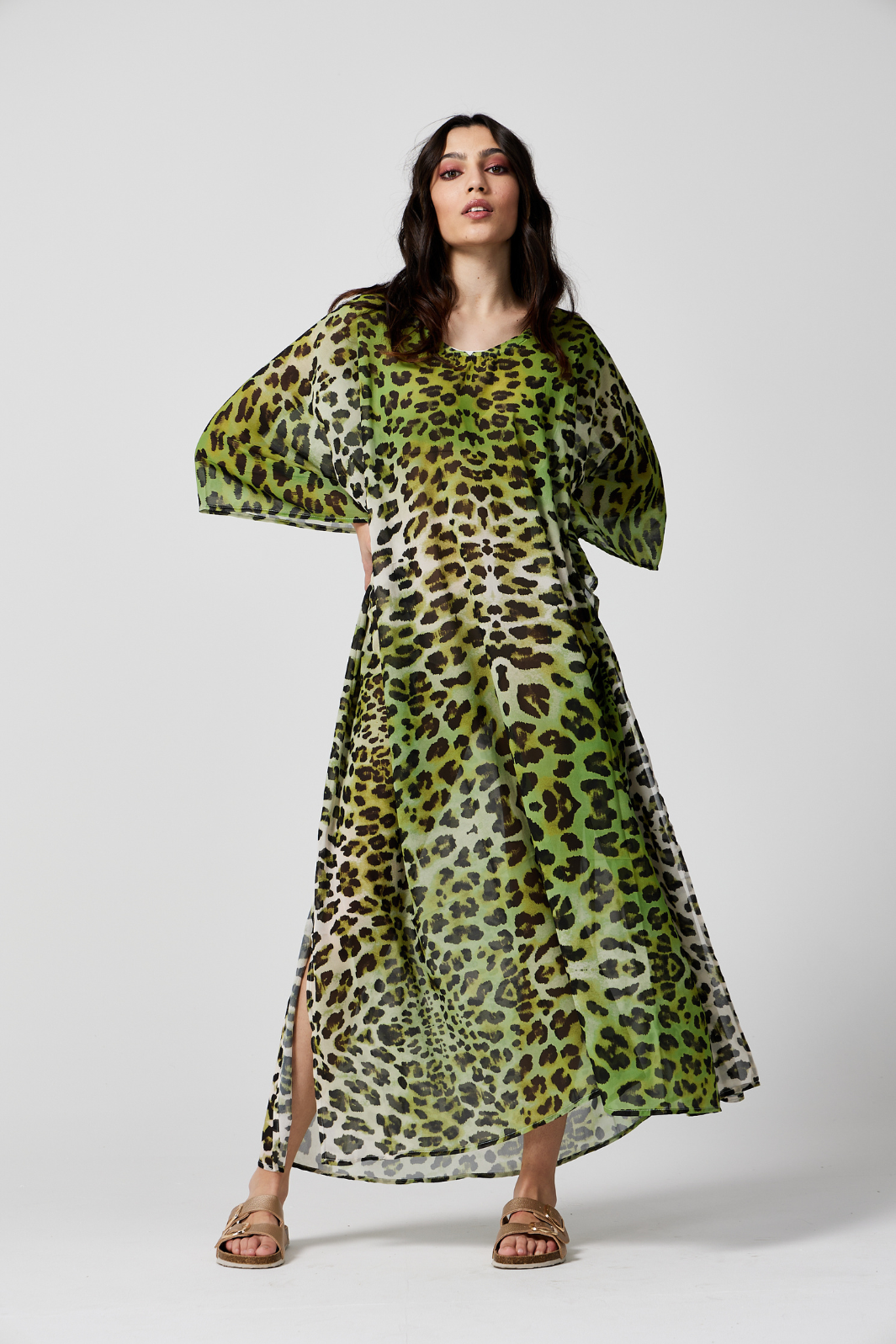 Lime Leopard Kaftan - Duck Apparel 