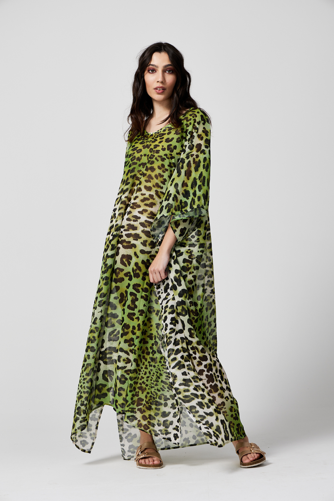 Lime Leopard Kaftan - Duck Apparel 