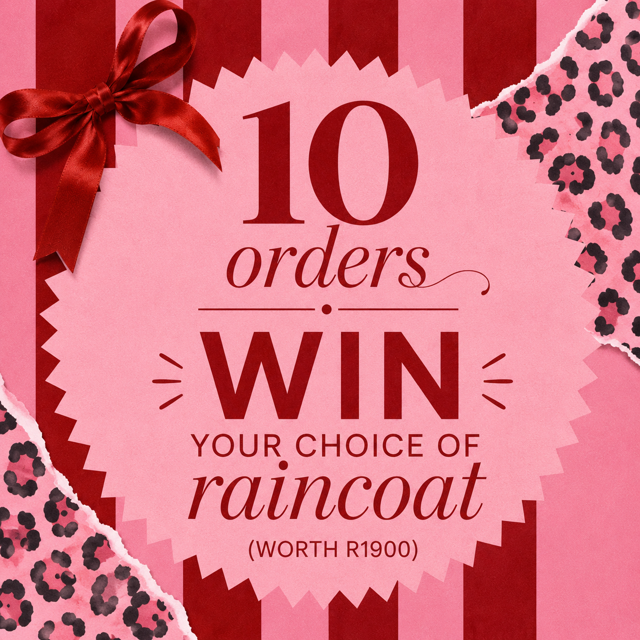 10 orders win your choice of raincoat